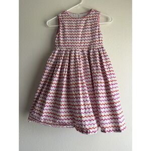 Rachel Riley White Red Chevron Sleeveless Dress Sz6